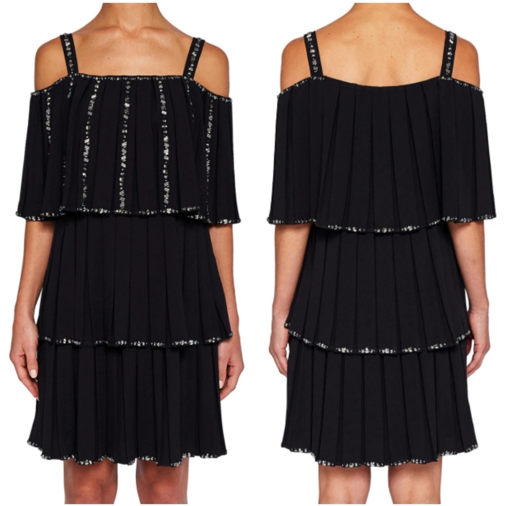 🍒NWOT🍒 TED BAKER EMBELLISHED CREPE DRESS - Picture 7 of 10